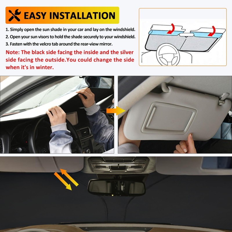 D-Lumina Front Windshield Sun Shade for 2020-2025 Kia Telluride, Foldable