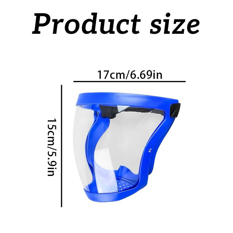 Bojueshaw Anti-Fog Full Face Shield with Adjustable Strap,Reusable HD Clear