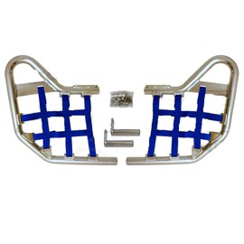 Blaster YFS 200 Standard Nerf Bars Silver with Blue Nets Compatible with All Years and modelsYamaha Blaster 200