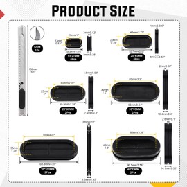 Hilitchi 21pcs 6 Sizes Oval Double-Sided Rubber Grommet Assorments Kit with A Mini Box Cutter, Closed Hole Plug Firewall Grommets Gasket Electrical Appliance Grommet Wire Protection