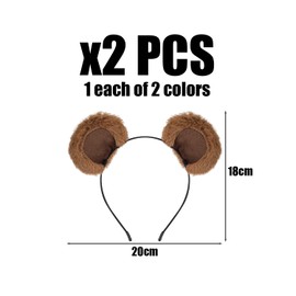 2 Pieces Of Thin Bear Hairbands, Cute Animal Hairbands, Cartoon Hairbands, Cosplay Hair Accessories, Plush Hairbands
