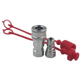 LSQ 1/4'' NPT Kubota 7J612-66323 K2581-66220 Replacement Quick Disconnect Hydraulic Quick Connect Couplers/Coupling Set w/Dust Caps