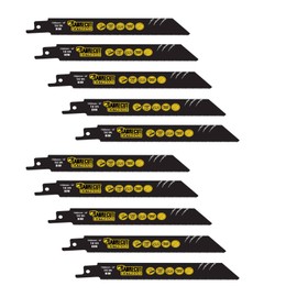 10 x SabreCut SCRS922BF_10 150mm 14 TPI S922BF Fast Wood and Metal Cutting Reciprocating Sabre Saw Blades Compatible with Bosch Dewalt Makita and many others