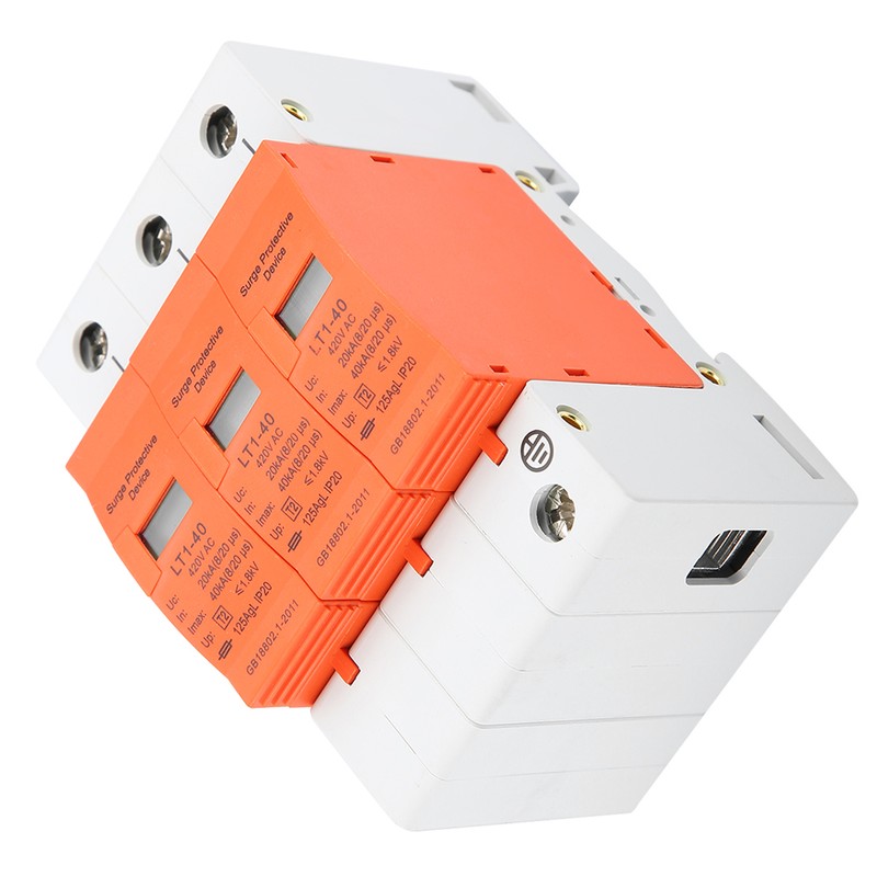3P 20kA-40kA 420vAC House Surge Protective Low voltage Arrester Device