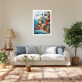 MAXBYE Colorful House Diamond Painting Kits for Adults, DIY 5D Abstract Landscape Round Full Drill Diamond Painting Kits, Diamond Art Set for Beginner, Gem Art Painting with Diamonds 12x16 Inch