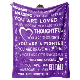 Codazz Gifts for Women,Get Well Blanket,Inspirational Gifts for Her Him,Feel Better After Surgery Gifts,Healing Blanket for Women 50"x60"Purple Best Birthday Graduate Gift Ideas
