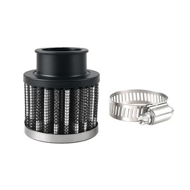 Zpana Car Air Intake Filter, 1" 25mm Inlet Valve Cold Air Intake Filter Cleaner with Adjustable Clamp, Hight Flow Performance Auto Crankcase Breather Filter Replacement, Universal Fit (Carbon Fiber)