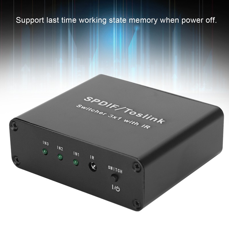 SPDIF/for TosLink Switcher 3x1 Switching Device with Remote Control 3