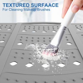 Mofason Bathroom Sink Top Cover Space Saver,Silicone Makeup Organizer Mat for Over Countertop,Small Bathroom Must Haves Accessories Rv Camper Travel Foldable Gadgets-Grey