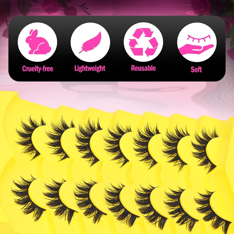 Manga Lashes Anime False Eyelashes Spiky Lashes Strips (Vivid)