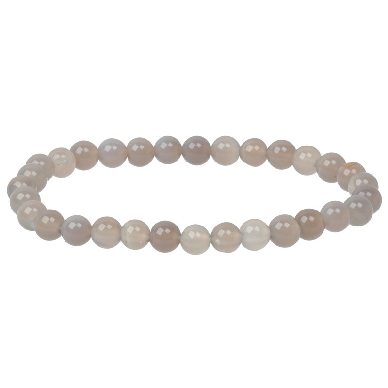 ELEDORO Stretch Bracelet Made of Real Gemstone Beads (6 mm)