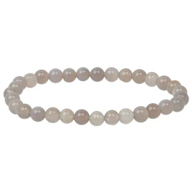ELEDORO Stretch Bracelet Made of Real Gemstone Beads (6 mm) - Pearl Bracelet for Stylish Elegance, Gemstone, Agate