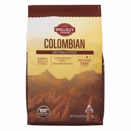 Wellsley Farms Colombian Ground Coffee, 40 oz