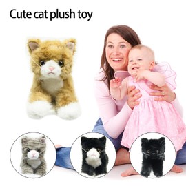 RLOMUTE 15.7 Inch Yellow Cat Plush Toy Realistic kitten Stuffed Animal Super Soft Cute Cuddly for Birthday Party Favors Companions Bedroom Car Home Decor Collectible Gift for kids Easter Christmas