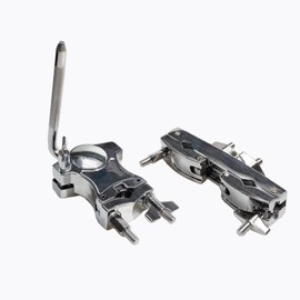 Naguud L-Rod Cowbells Clamp Adjustable Quick Release Multi-Clamp,Silver Drum Clamp Accessory Set, Percussion Drum Set Cowbell Bracket Drum Cymbal Stands for Toms,Cowbells, Drum Cymbal Stands