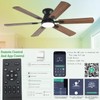 KNUN 56 inch Ceiling Fans with Lights,Brown Flush Mount Ceiling