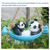 Swing Panda Statue Mother and Baby Panda Lying On The