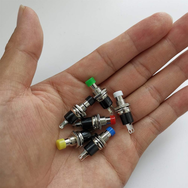Gebildet 24pcs 7mm Mini Momentary Push Button 3V-6V-12V-24V-230V/1A, SPST Nomal