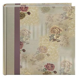 Pioneer Bella Fabric Ribbon Frame Bi-Directional Memo Frame Photo Album, Bella Fabric Covers, Holds 200 4x6" Photos, 2 Per Page Color: Sage.