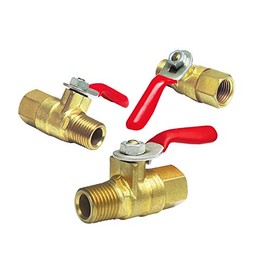 Nigo Forged Brass Mini Ball Valve, 1/4" NPT Male x 1/4" NPT Female, 180 Degree Operation Handle, Rated to 600WOG (Pack of 3)