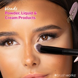 Brushworks On The Go Travel Makeup Brush Set – Mini Face & Eye Brushes for Foundation, Powder & Eyeshadow - Blending, Buffing & Touch-Ups Anywhere - Vegan & Cruelty Free