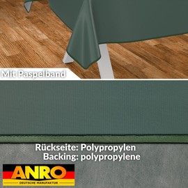 Oilcloth Tablecloth, Washable, Oilcloth, Garden Tablecloth, Outdoor, Indoor, 240 x 140 cm with Hem, Fir Green