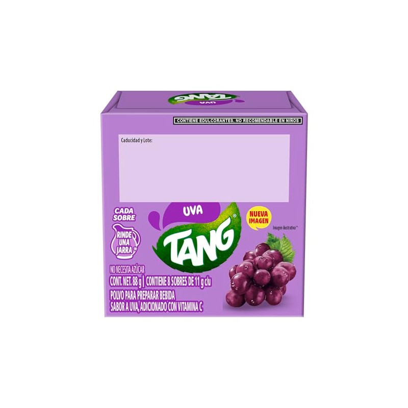 Tang Bebida en Polvo Sabor Uva, 8 Sobres de 11g