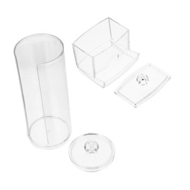 Zerodeko 2Pcs Transparent Cotton Swabs Storage Box Makeup Pad Holder with Lid Convenient Organizer for Dresser and Home for Cotton Pads and Swabs