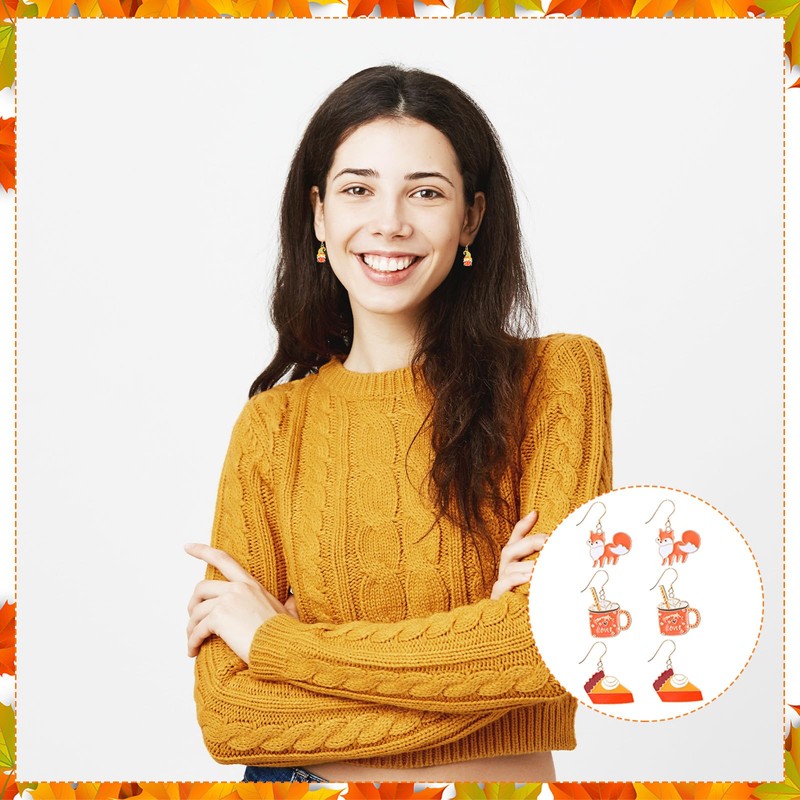 Sasylvia 36 Pairs Thanksgiving Earrings for Women Holiday Earrings Variety