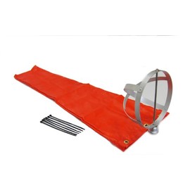 Airport Windsock Corporation 8" X 36" Orange Windsock and 8" Aluminum Frame Combo USA Made