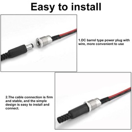KYRYD 5.5x2.1mm 10A DC Power Jack Socket Set with Cable & Plug for Spark Plug Applications