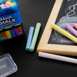 BAZIC Color Chalk, Standard Size Blackboard Chalkboard Chalks, Great Game Activity for Kid Teacher School (20/Bucket), 24-Buckets