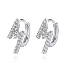 VIKI LYNN 925 Sterling Silver Initial Hoop Earrings Zirconia Letter A-Z Name Alphabet Earrings for Women Girls, Cubic Zirconia 925 sterling silver with 18 carat white gold plated Zirconia, Cubic