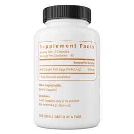 Purelyindia Wild Caught Fish Eggs Omega-3 Supplement 2400mg - Supports Brain, Heart, Fertility & Inflammatory Health - Whole Food Source of Vitamin D, K2, A, Non-GMO, Freeze-Dried, 120 Capsules