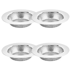 4PCS kitchen sink strainer, sink drain strainer, stainless steel sink sieve for kitchen and bathroom shower filter slots. (External Diameter 11.2cm, Inner Diameter 8cm)