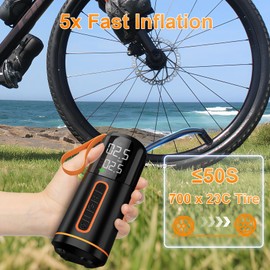Dictien 150 PSI Electric Bike Pump,7000mAh Cordless Tyre Inflator Air Compressor,Tigital Tyre Inflator with Auto Shut-Off & LED Light - Portable Tyre Inflator for Cars, Bikes, Motorcycle