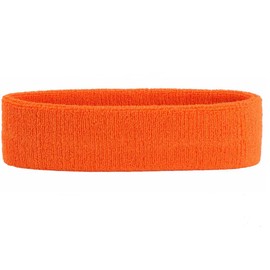 ONUPGO Banda para el sudor deportiva de tela de rizo, para ejercicio, baloncesto, absorbe la humedad, absorbe el sudor, banda para la cabeza (naranja)