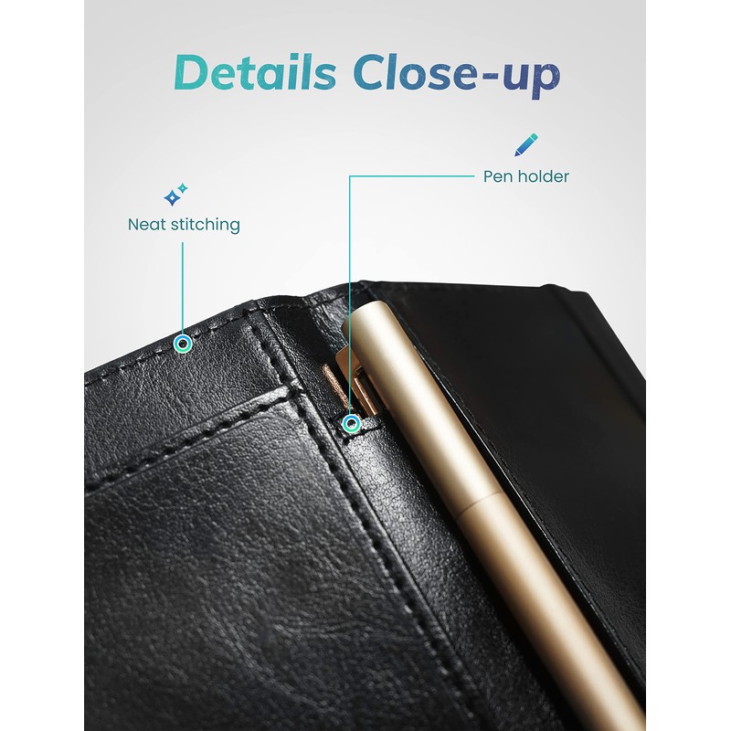Yarnic Checkbook Cover for Personal Checkbook, Checkbook Holder with Pen