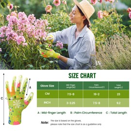 Nimalpal 6 Pairs Gardening Gloves for Women - Breathable Rubber Coated Garden Gloves, Multi-purposes Gardening Gloves with Super Grip, Thorn Proof and Cut Resistant Outdoor (6 Colors) | Nimalpal