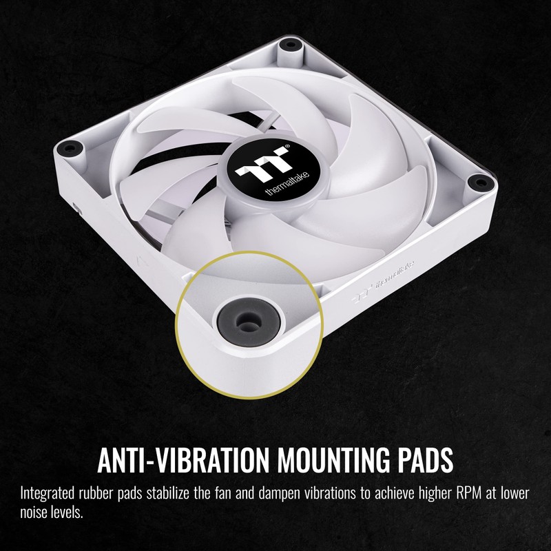 Thermaltake Ventilador CT120 ARGB para PC, Blanco, Paquete de 2