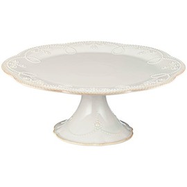Lenox French Perle Pedestal Cake Plate, Medium, White -