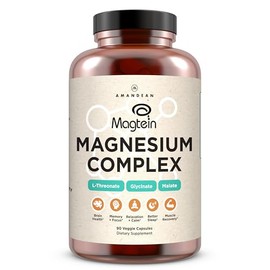 Amandean Magnesium Threonate Complex Glycinate Malate Supplement Veggie Capsules High Absorption Magtein Bisglycinate Chelate Dimagnesium Brain