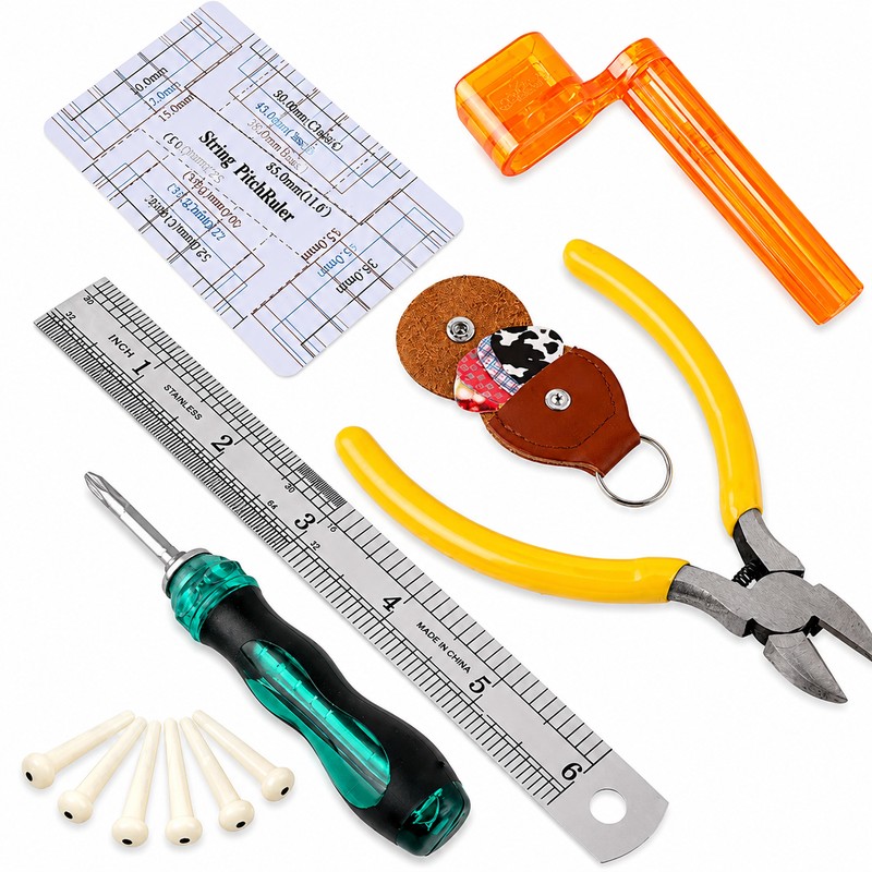 Guitar Repair Tool Kit for String Instrument Maintenance – 26-Piece