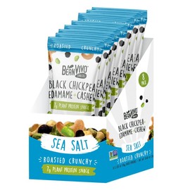 BeanVIVO Sea Salt Snack Mix – Plant-Based, Protein-Packed, Organic Snack Bites - Size: 4.5oz (6-Pack)