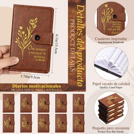 Spakon Fathers Day Christian Gift Bulk Leather Bible Verse Study Notebook Religious Ballpoint Pen Prayer Journal Notepad for Graduation Women Men Church Sunday School(20 Pcs,Spanish Bible Words)