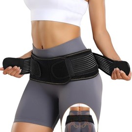 FORTEMOTUS Cinturón de cadera para la articulación sacroilíaca (SI), soporte lumbar para aliviar el dolor de ciática, pelvis y espalda. Soporte de... 