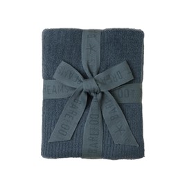 Barefoot Dreams CozyChic Lite Ribbed Baby Blanket, Smokey Blue 30"x40"