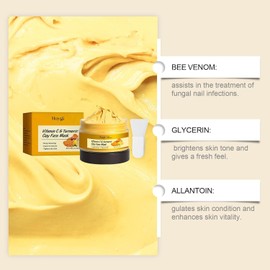 Turmeric Vitamin C Clay Mask suitable for dark spots and dull skin Deep cleansing and moisturizing skin care that can remove blackheads and pores and improve uneven skin tone 4.23 oz Green Tea，Eggplant，Dead / 다크 스팟과 칙칙한 피부에 적합한 강황 비타민 C 클레이 마스크 블랙헤드와 모공을 제거하고 고르지 않은 피부 톤을 개선할 수 있는 딥 클렌징 및 보습 스킨케어 4.23온스 Green Tea，Eggplant，Dead