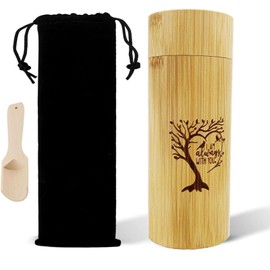 Medium Bamboo Scattering Urn Tube for Human Ashes,of Life Keepsake Urns for Human Ashes,for Adult Male Female Pet Dog Cat Ashe (Heart-Shaped Tree)