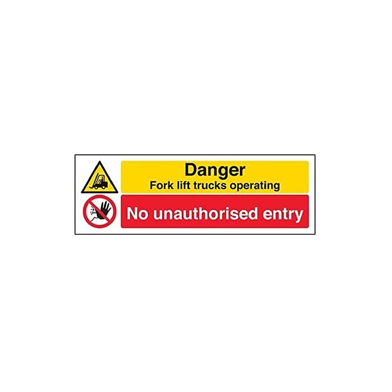 V Safety Danger Fork Lift Trucks Operating No Unauthorised Entry